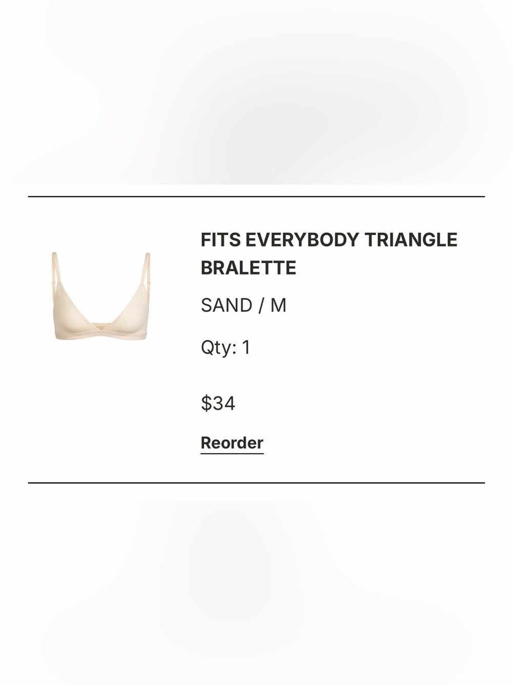 SKIMS Fits Everybody Triangle Bralette — Sand
